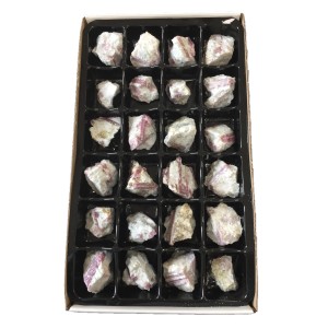 Pink Tourmaline Rough Stone Box - 24 Pcs